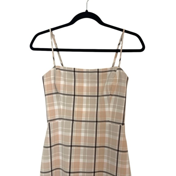 Aritzia Wilfred Modern Mini Dress- Neutral Plaid Mini Dress- Size 0 - Picture 4 of 13